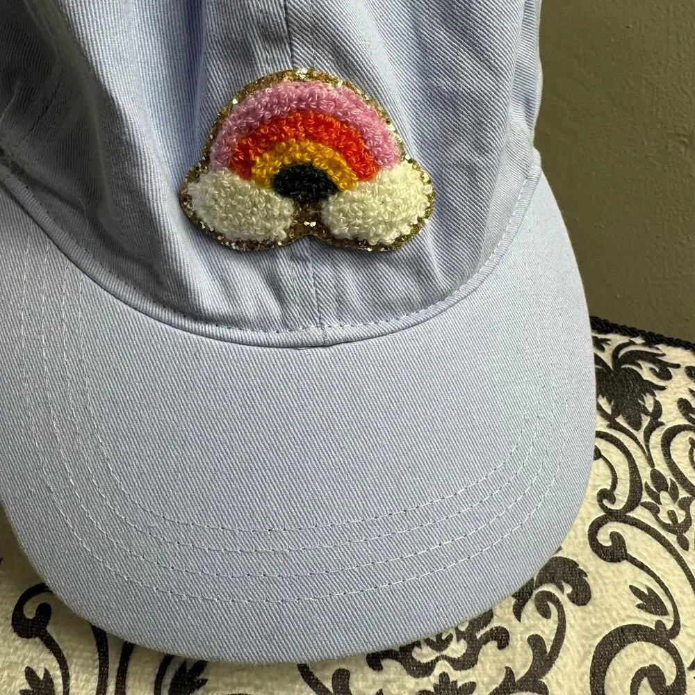 David & Young Light Blue Rainbow Patch Mesh Trucker Hat Adjustable